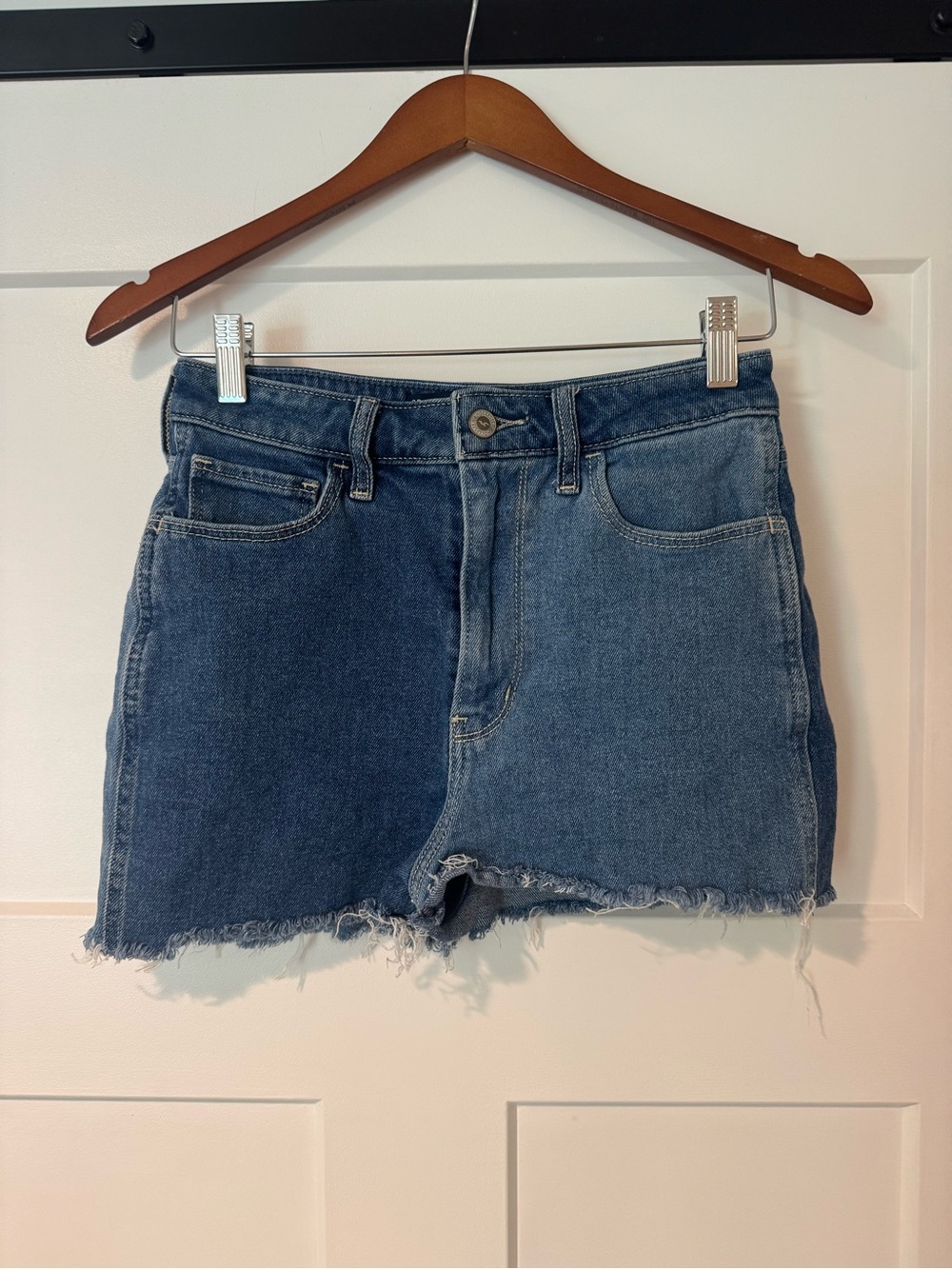 Hollister Women’s Two-Tone Denim Cutoff Shorts - Blue